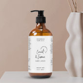 Étiquette de bouteille minimaliste noir blanc 8 OZ