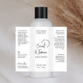 Étiquette de bouteille minimaliste noir blanc 8 OZ