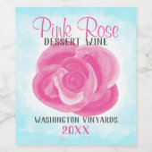 Étiquette de bouteille ou de paquet de rose rose A (Étiquettes simples)