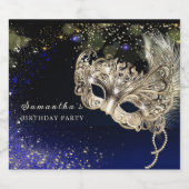 Étiquette de Bouteille pour Soirée Masquée Élégant (Étiquettes simples)