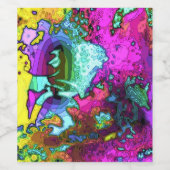 Étiquette de bouteille psychédélique (4 po x 3,5 p (Étiquettes simples)