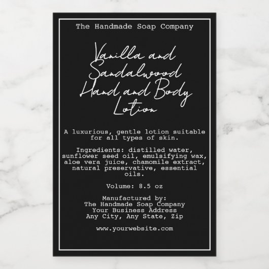 Étiquette de bouteille Retro Black Waterproof (Étiquettes simples)