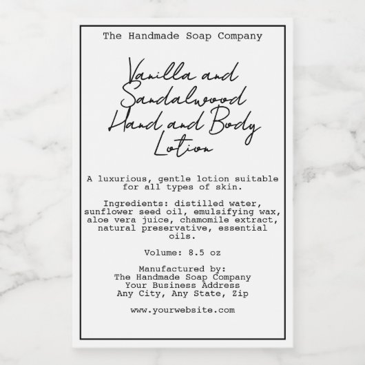 Étiquette de bouteille Retro White imperméable (Étiquettes simples)