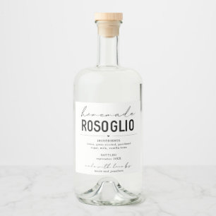 Étiquette de bouteille Rosoglio maison personnali