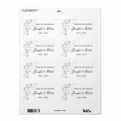 Étiquette de bouteille Silver Vines (Feuille entière)