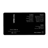 Étiquette de bouteille simple Noir 2 OZ (Devant)