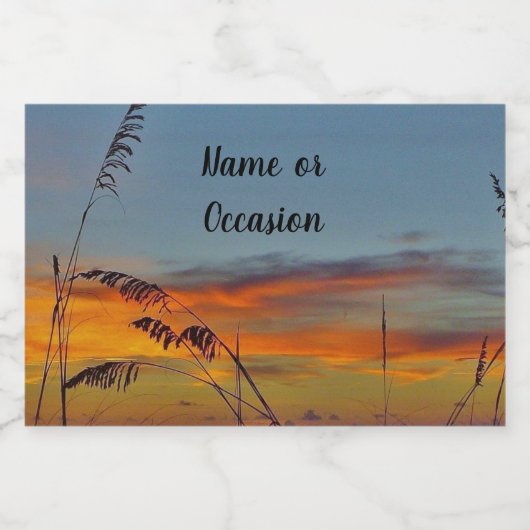 Étiquette de bouteille Sunset Beach (Étiquettes simples)