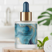 Étiquette de bouteilles de gouttelettes à huile bl