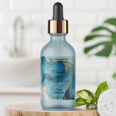 Étiquette de bouteilles de gouttelettes à huile bl