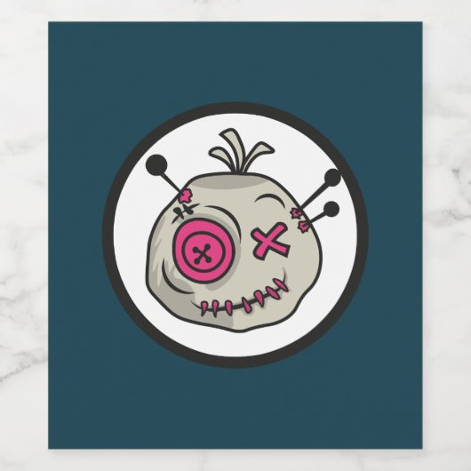 Étiquette de bouteilles de vin à jetons Voodoo (8, (Étiquettes simples)
