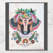 Étiquette de bouteilles de vin Dachshund (Étiquettes simples)