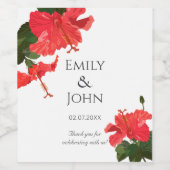 Étiquette de bouteilles de vin de fleur d'Hibiscus (Étiquettes simples)