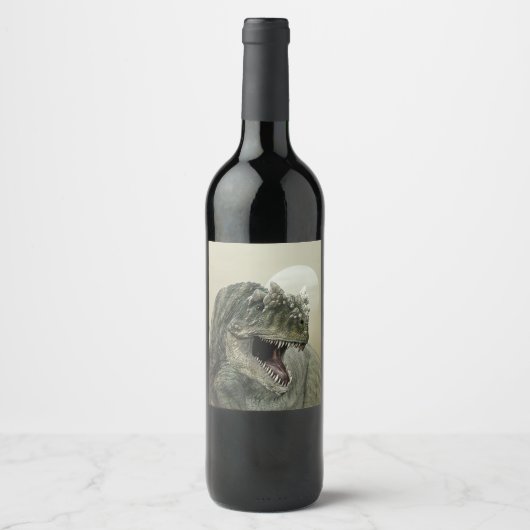 Étiquette de bouteilles de vin Dinosaur (Devant)