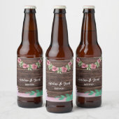 Étiquette de bouteilles de vin Floral en bois rust (Bouteilles)