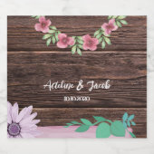 Étiquette de bouteilles de vin Floral en bois rust (Étiquettes simples)