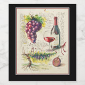 Étiquette de bouteilles de vin rouge (Étiquettes simples)