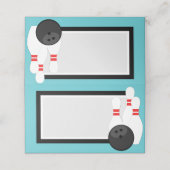Étiquette de Bowling bleu turquoise ou Cartes de P (Extérieur déplié)