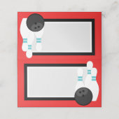 Étiquette de Bowling Red Folling ou Cartes de Plac (Extérieur déplié)