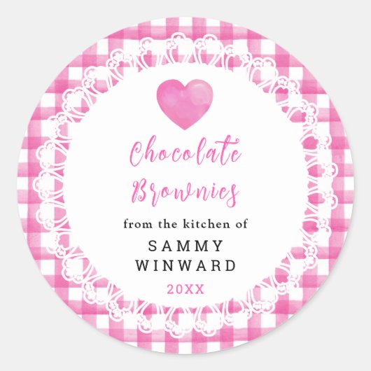Étiquette de Brownies au Chocolat Faits Maison (Devant)