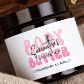 Étiquette de broyeur à beurre tendance rose rétro