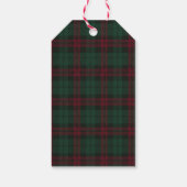 Étiquette de cadeau à carreaux de Noël classique (Dos)