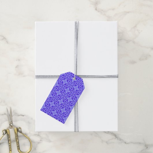 Étiquette de cadeau à cercles géométriques violets (Avec de la ficelle)