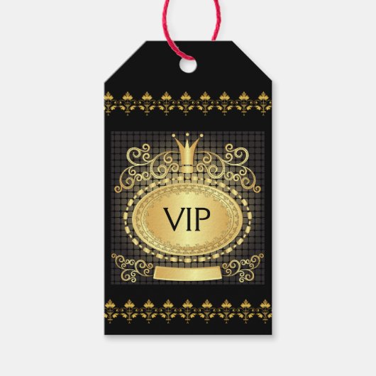 Étiquette de cadeau à monogramme élégant royal VIP (Devant)