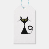 Étiquette de cadeau amusante de chat noir mignon (Devant)