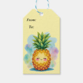 Étiquette de cadeau ananas joyeux (Devant)