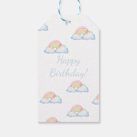 Étiquette de cadeau Arc-en-ciel pastel mignon (Dos)