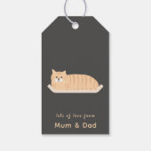 Étiquette de cadeau avec chat roux mignon et desig (Dos)