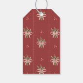 Étiquette de cadeau avec nœuds de Noël rustiques (Dos)