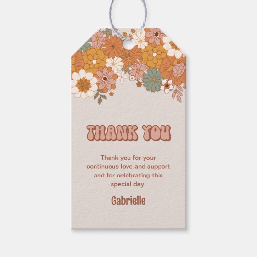 Étiquette de cadeau bébé groovy (Devant)