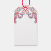Étiquette de cadeau boho avec fleurs et volutes (Dos)