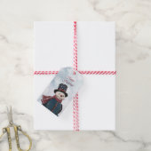 Étiquette de Cadeau Bonhomme de Neige (Avec de la ficelle)