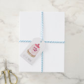 Étiquette de cadeau boule à neige de Noël rose (Avec de laficelle)