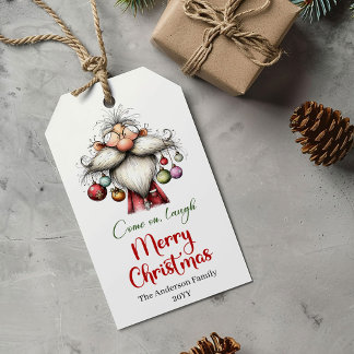 Étiquette de cadeau chic et excentrique du Père No
