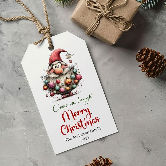 Étiquette de cadeau classique et excentrique du Pè