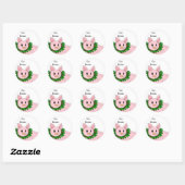 Étiquette de cadeau cochon de fête (Feuille)