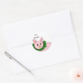 Étiquette de cadeau cochon de fête (Enveloppe)