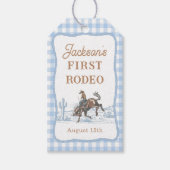 Étiquette de cadeau cow-boy Western Blue Rodeo (Devant)
