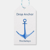 Étiquette de Cadeau d'Ancre de Bateau Rustique (Devant)