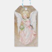 Étiquette de cadeau d'ange de Noël vintage (Dos)