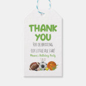 Étiquette de cadeau d'anniversaire à thème de spor (Devant)