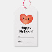 Étiquette de cadeau d'anniversaire avec un cœur so (Devant)