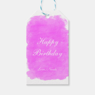 Étiquette de cadeau d'anniversaire Beauty Pink Spl