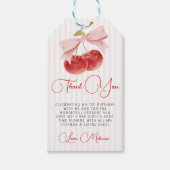 Étiquette de cadeau d'anniversaire Cerise (Devant)