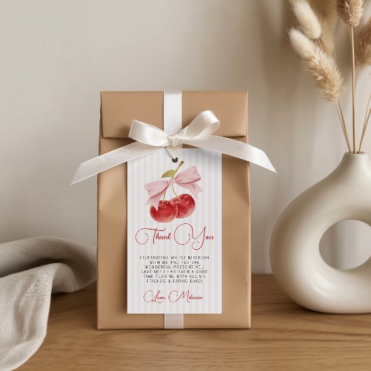 Étiquette de cadeau d'anniversaire Cerise