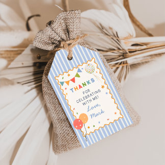 Étiquette de cadeau d'anniversaire colorée pour en