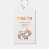 Étiquette de cadeau d'anniversaire de camions mons (Devant)